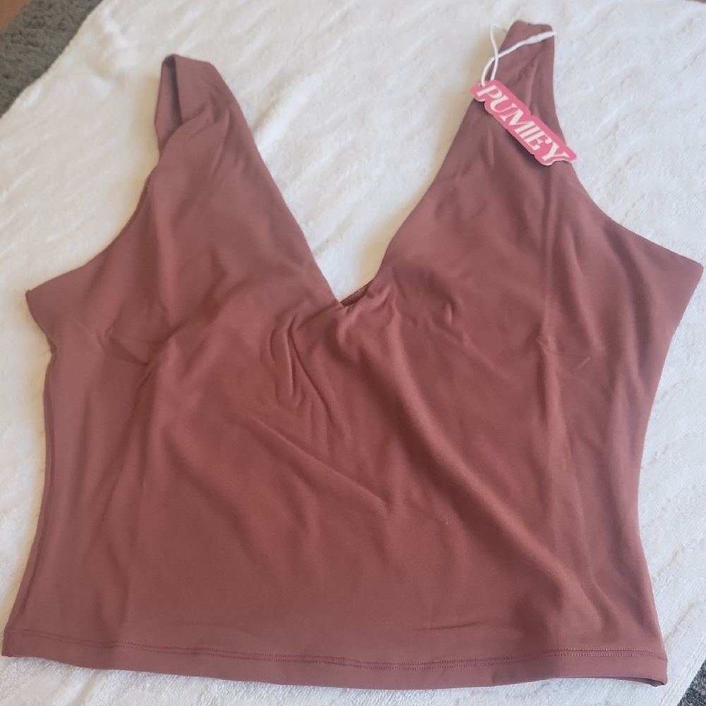 RUMIY Brown Sleeveless Top